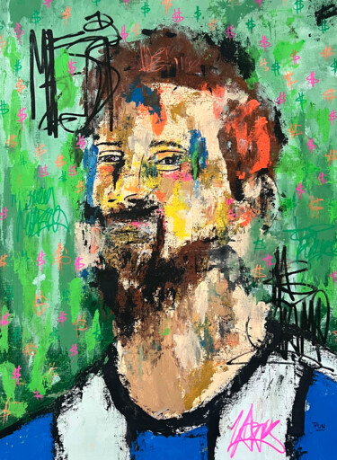 Peinture intitulée "Messi dollar tag po…" par Carlos Pun, Œuvre d'art originale, Acrylique Monté sur Châssis en bois