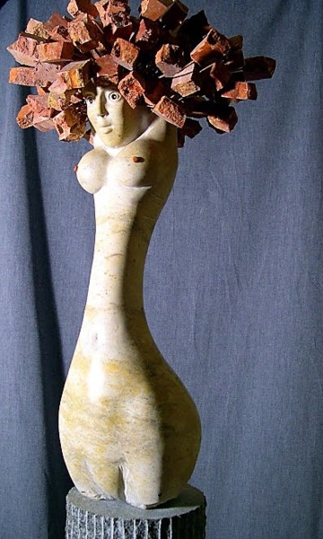 Sculpture titled "BRECHA" by Carlos Rodrigues, Original Artwork, Stone