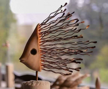 AO SABOR DA CORRENTE Escultura titulada "AO SABOR DA CORRENTE" por Carlos Rodrigues, Obra de arte original, Piedra