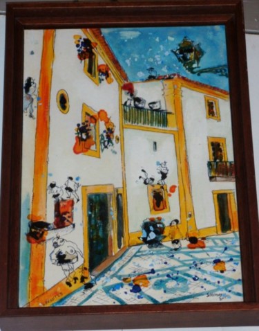 Painting titled "Abrantes" by Carlos Saramago, Original Artwork