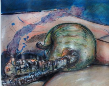 Painting titled "Maça Podre" by Carlos Saramago, Original Artwork, Oil