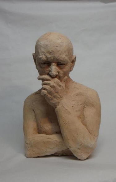 Escultura intitulada "Pensador1" por Carlos Tesouro, Obras de arte originais