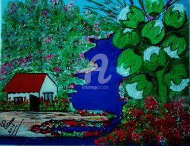 Pintura intitulada "Casa de férias" por Carma Carvalho, Obras de arte originais, Acrílico