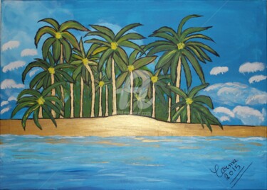 Pintura intitulada "Ilha Tropical" por Carma Carvalho, Obras de arte originais, Acrílico