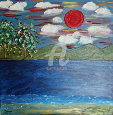 Pintura intitulada "Por do Sol." por Carma Carvalho, Obras de arte originais, Acrílico