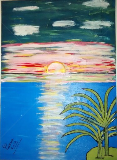 Pintura intitulada "Nascer do Sol" por Carma Carvalho, Obras de arte originais, Acrílico