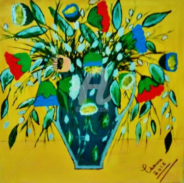 Pintura titulada "arranjo-floral.jpg" por Carma Carvalho, Obra de arte original