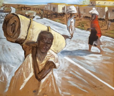 Pintura titulada "La miseria dovuta a…" por Carmelo De Benedetto, Obra de arte original, Oleo