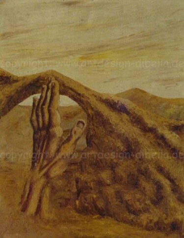 Painting titled "Cultura sommersa –…" by Carmelo Di Bella (1945-2003), Original Artwork, Oil