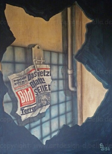 Peinture intitulée "Das letzte Blatt" par Carmelo Di Bella (1945-2003), Œuvre d'art originale, Huile