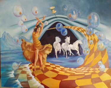 Malerei mit dem Titel "ET SI, la gitane" von Carmen Berluti, Original-Kunstwerk, Acryl