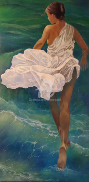 Painting titled "IMMERSION EN MER" by Carmen Berluti, Original Artwork, Oil