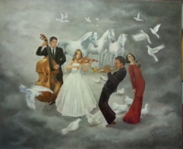Peinture intitulée "Concert céleste" par Carmen Berluti, Œuvre d'art originale, Acrylique