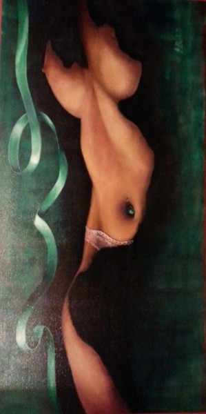 Peinture intitulée "Femme au ruban" par Carmen Berluti, Œuvre d'art originale, Acrylique