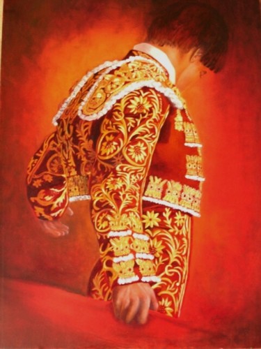 Painting titled "TORERO ROUGE" by Carmen Berluti, Original Artwork, Oil