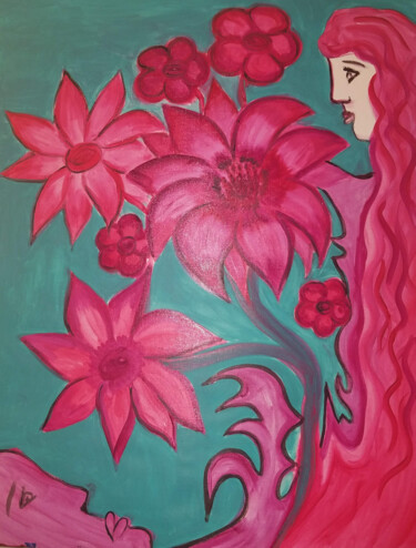 Malerei mit dem Titel "Blumenwelt" von Carmen Coduri, Original-Kunstwerk, Öl