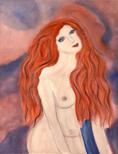 Painting titled "Venus" by Carmen Coduri, Original Artwork, Oil Mounted on Wood Stretcher frame