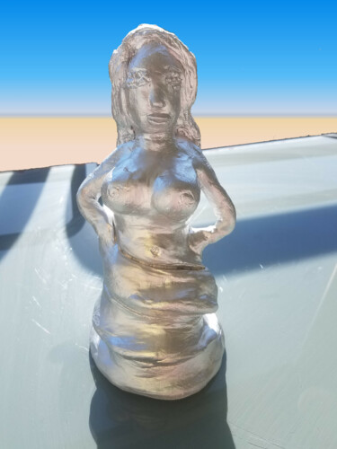 Sculptuur getiteld "Silber Figur" door Carmen Coduri, Origineel Kunstwerk, Keramiek