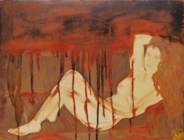 Peinture intitulée "Die Blutende" par Carmen Coduri, Œuvre d'art originale, Huile