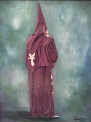 Painting titled "PENITENTE Murciano" by Carmen Fdez Tornell, Original Artwork, Oil