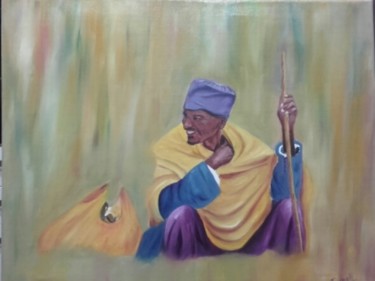 Painting titled "Etíope" by Carmen Fdez Tornell, Original Artwork, Oil
