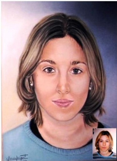 Painting titled "Retrato de Elisa" by Carmen G. Junyent, Original Artwork, Oil