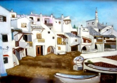 Painting titled "BINIBECA (Isla de M…" by Carmen G. Junyent, Original Artwork, Pastel