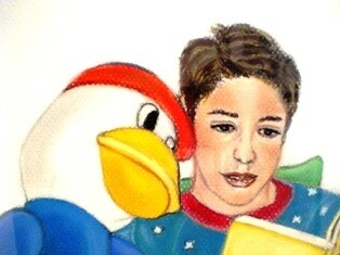 Pintura titulada "Mi hijo Mario con s…" por Carmen G. Junyent, Obra de arte original
