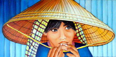 Painting titled "MIRADA DEL VIETNAM…" by Carmen G. Junyent, Original Artwork, Acrylic