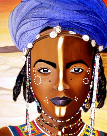 Pintura titulada "MIRADA DE NIGER (ac…" por Carmen G. Junyent, Obra de arte original, Acrílico