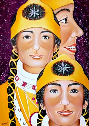 Peinture intitulée "MIRADAS DE CANADÁ (…" par Carmen G. Junyent, Œuvre d'art originale, Acrylique