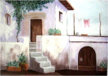 Pintura titulada "Casa de campo" por Carmen G. Junyent, Obra de arte original, Pastel