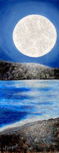 Schilderij getiteld "MI QUERIDA LUNA (pi…" door Carmen G. Junyent, Origineel Kunstwerk, Acryl