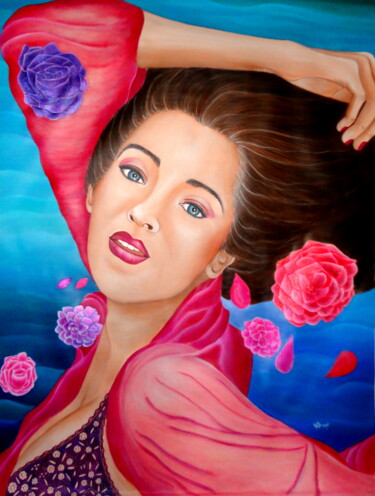 Painting titled "MIRADA ROMANTICA" by Carmen G. Junyent, Original Artwork, Acrylic