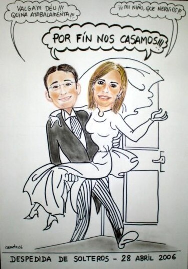 Desenho intitulada "Nos casamos !!!" por Carmen G. Junyent, Obras de arte originais, Outro
