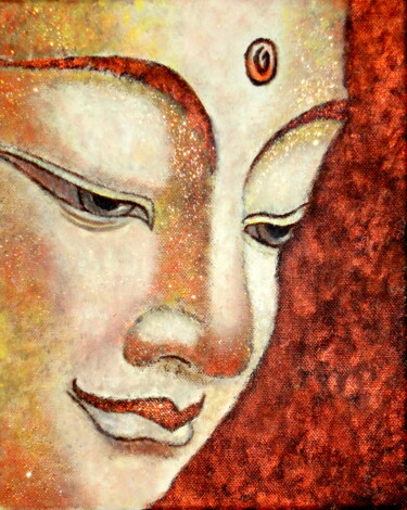 Painting titled "BUDHA-2" by Carmen G. Junyent, Original Artwork, Acrylic