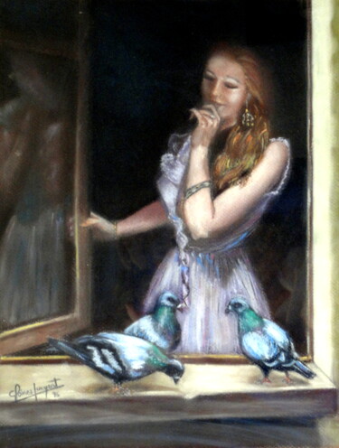 Painting titled "TE ESPERARÉ" by Carmen G. Junyent, Original Artwork, Pastel
