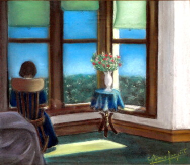 Pintura titulada "Mirando al bosque" por Carmen G. Junyent, Obra de arte original, Oleo