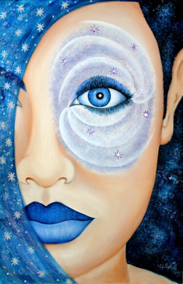 Pintura titulada "MIRADA DE LA NOCHE" por Carmen G. Junyent, Obra de arte original, Acrílico