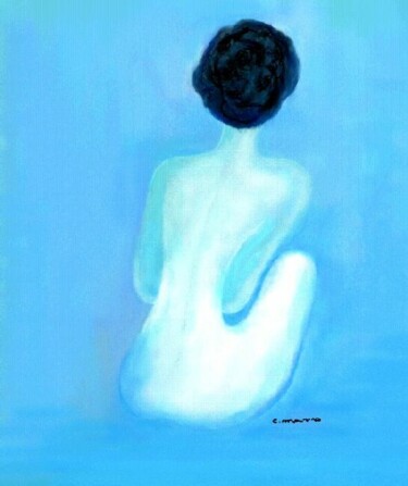 Peinture intitulée "NU  BLEU" par Carmen Manno, Œuvre d'art originale