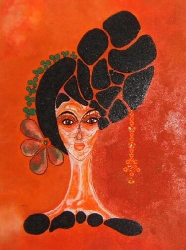 Painting titled "MANDARINE" by Carmen Manno, Original Artwork