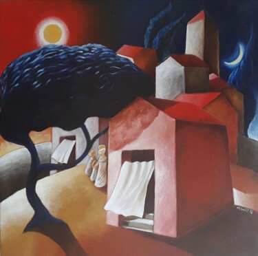 Pittura intitolato "Rientro a casa" da Carmen Salis, Opera d'arte originale