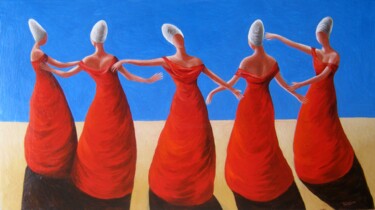 Pittura intitolato "Danzanti" da Carmen Salis, Opera d'arte originale, Tempera