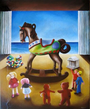 Pittura intitolato "La  mossa del caval…" da Carmen Salis, Opera d'arte originale