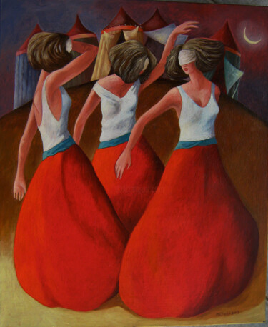 Pittura intitolato "Danzanti gitane" da Carmen Salis, Opera d'arte originale, Altro