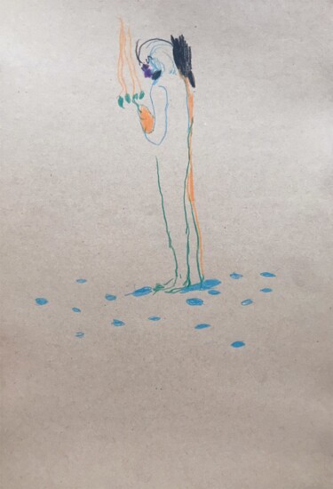 Dessin intitulée "Une pluie légère (2)" par Carmen Selma, Œuvre d'art originale, Crayon