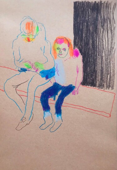 Dessin intitulée "Au musée d'Orsay" par Carmen Selma, Œuvre d'art originale, Crayon