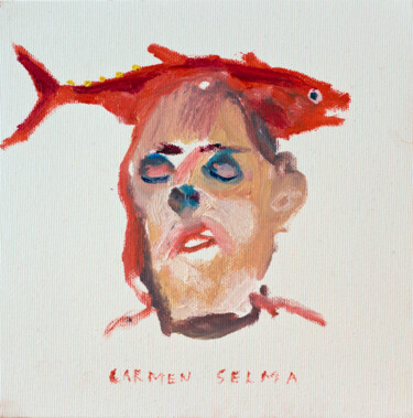 Peinture intitulée "Je pense au thon ro…" par Carmen Selma, Œuvre d'art originale, Huile