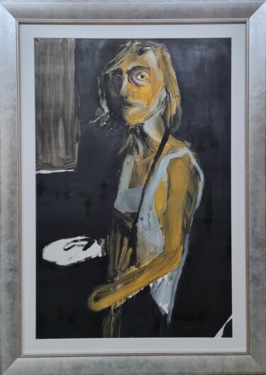 Pintura titulada "Autorretrato Manca" por Carmen Selma, Obra de arte original, Oleo