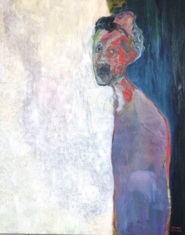 Schilderij getiteld "Ombre et Lumière" door Carmen Selma, Origineel Kunstwerk, Olie Gemonteerd op Frame voor houten brancard